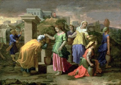 Eliezer und Rebekka am Brunnen, um 1660-65 von Nicolas Poussin